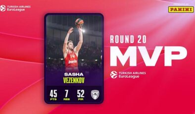 Euroleague'de 20. haftanın MVP'si Sasha Vezenkov!